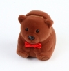 Teddy bear-shaped box with bow for ring