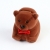 Teddy bear-shaped box with bow for ring
